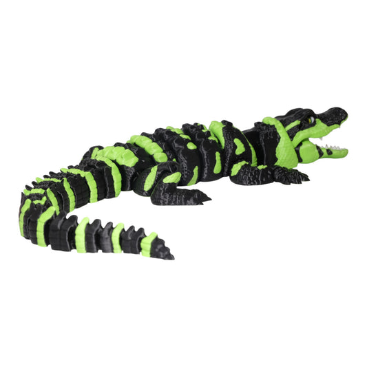 Eklemli Alligator timsah oyuncağı, gerçekçi kıvrılma özelliğine sahip hareketli 3D figür.