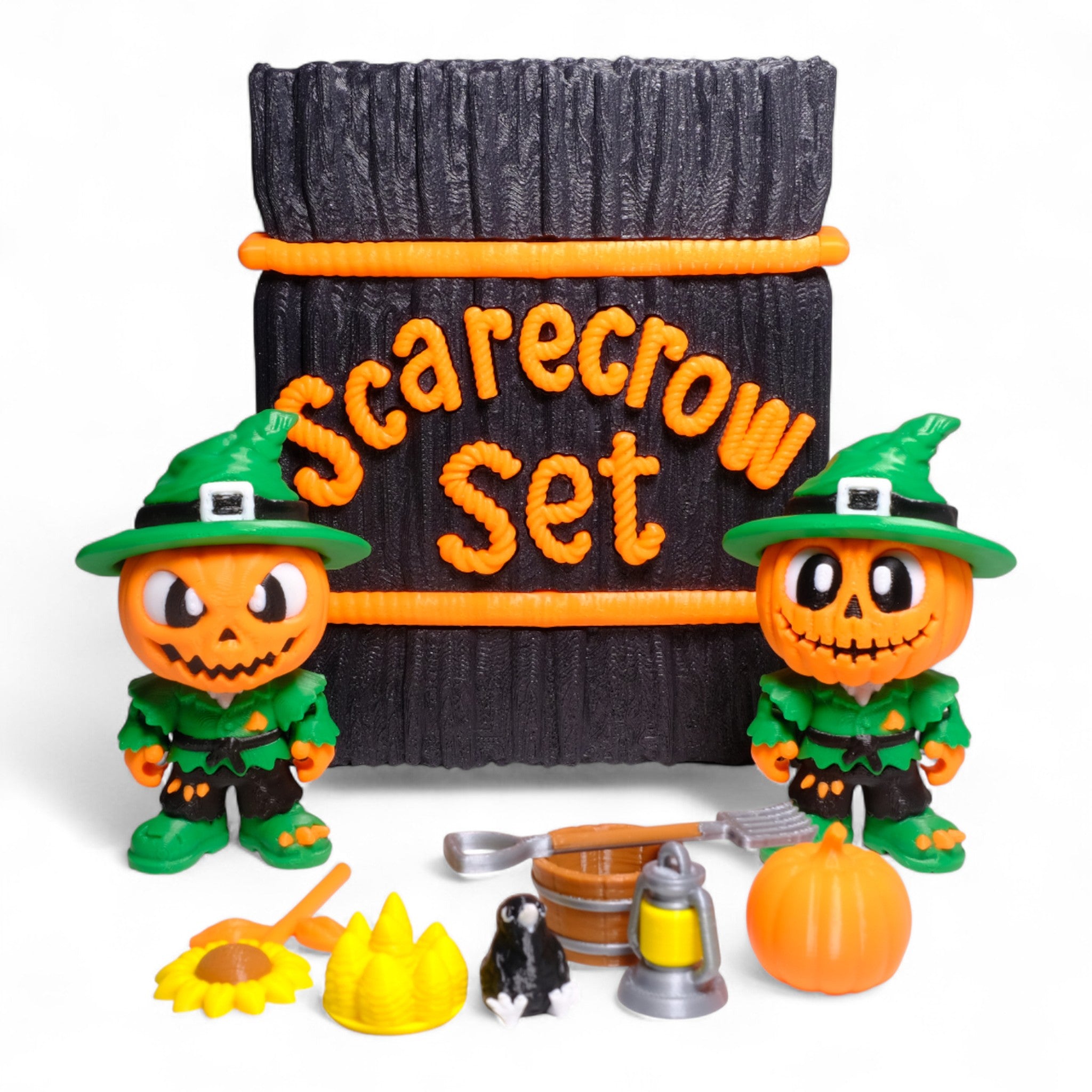 Balkabağı Korkuluk Seti 2'li - Özel Kutusu ile