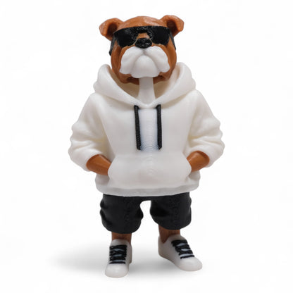 Hoodieli Bulldog Köpek Anahtarlık