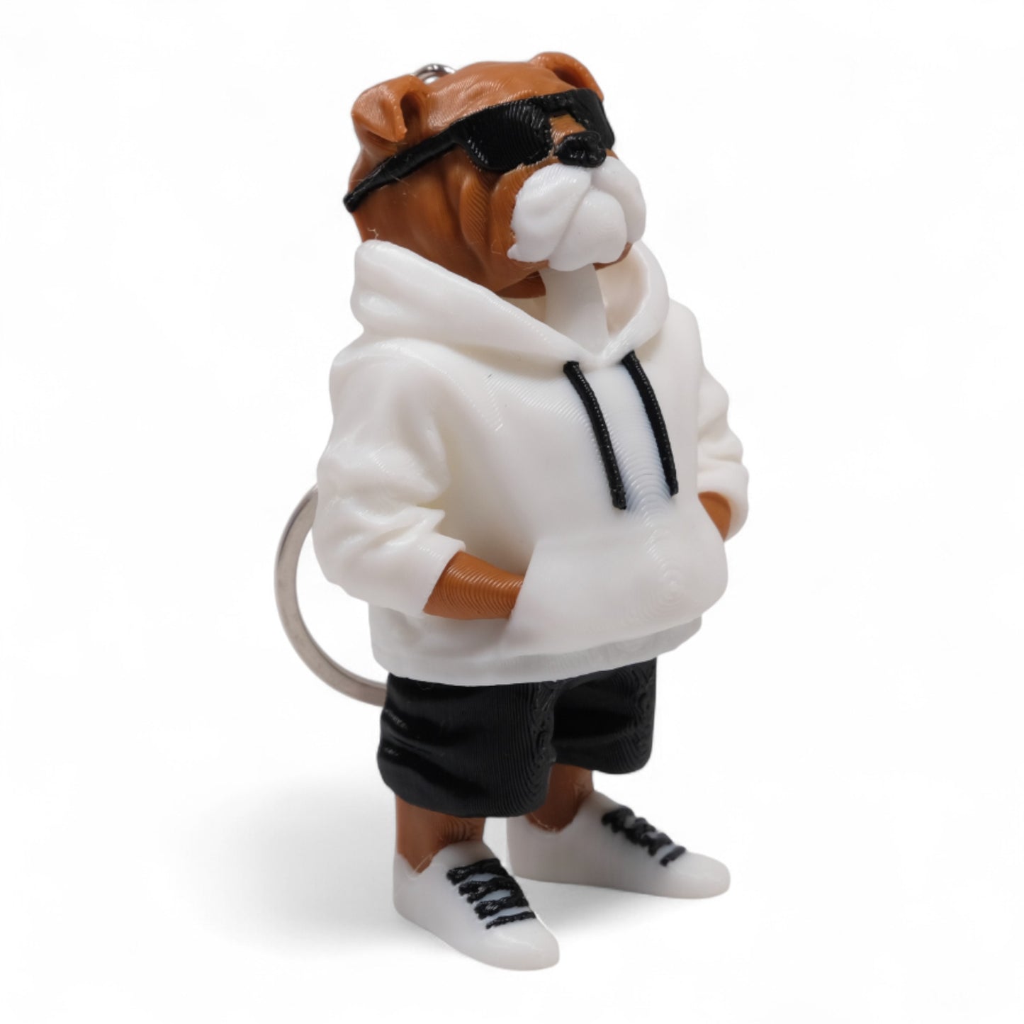 Hoodieli Bulldog Köpek Anahtarlık