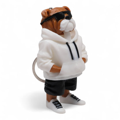 Hoodieli Bulldog Köpek Anahtarlık