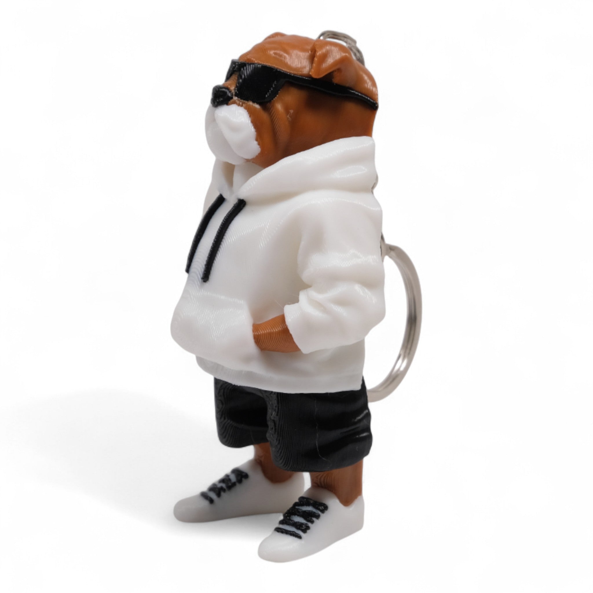 Hoodieli Bulldog Köpek Anahtarlık