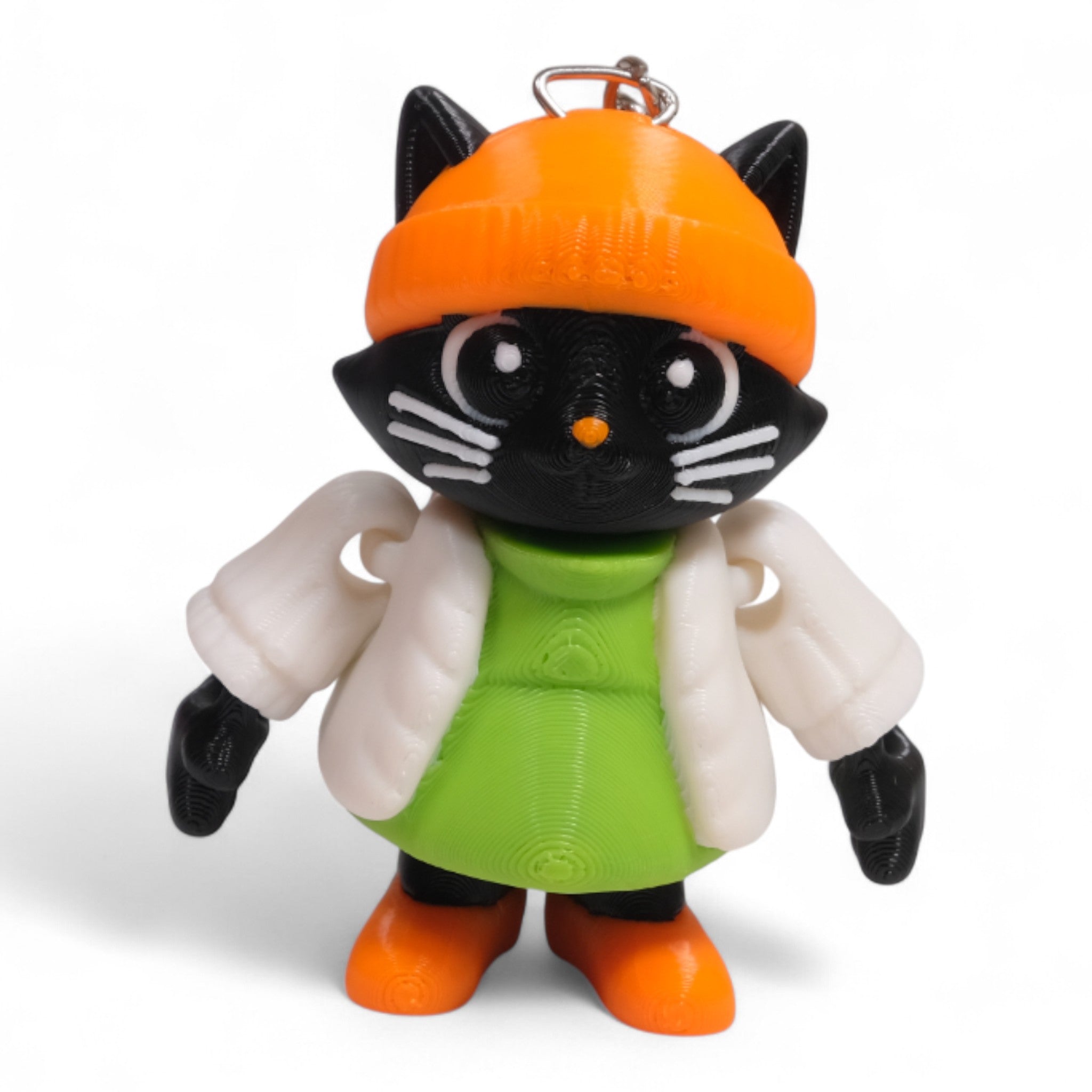 Kış Kıyafetli Kedi Anahtarlık