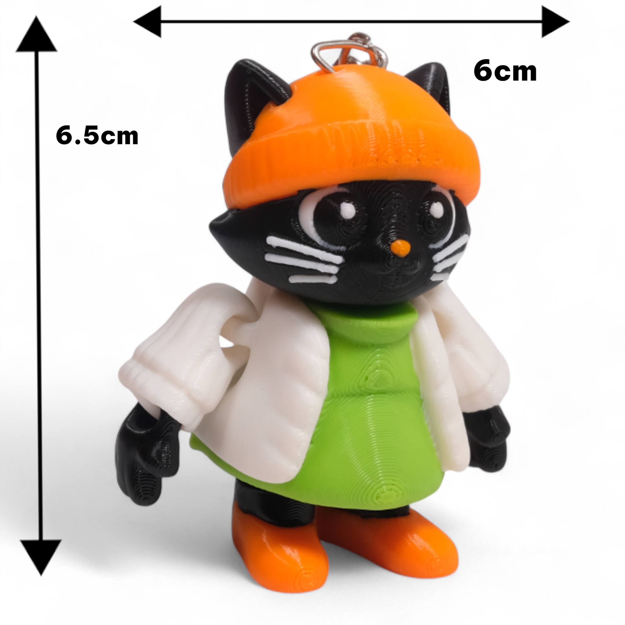 Kış Kıyafetli Kedi Anahtarlık