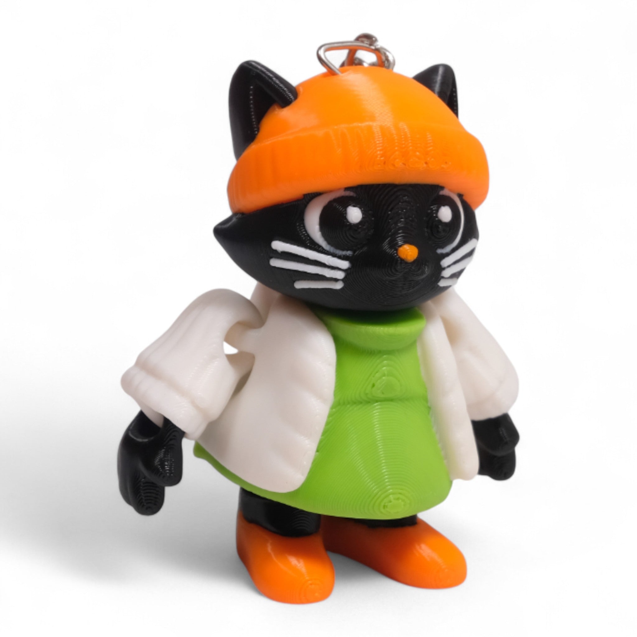 Kış Kıyafetli Kedi Anahtarlık