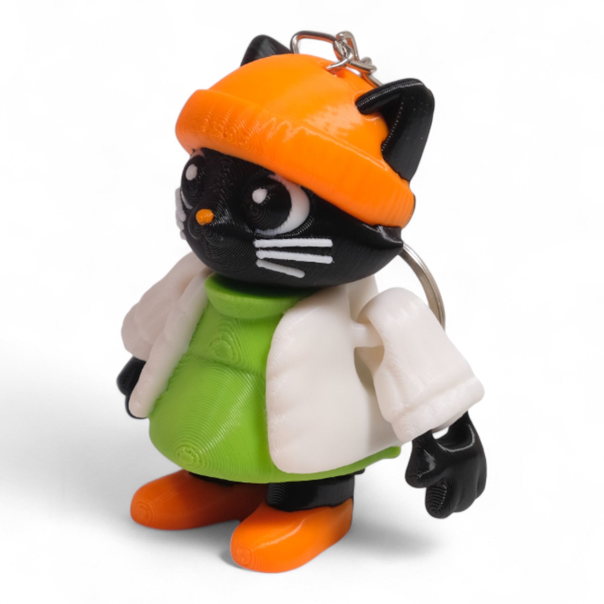 Kış Kıyafetli Kedi Anahtarlık