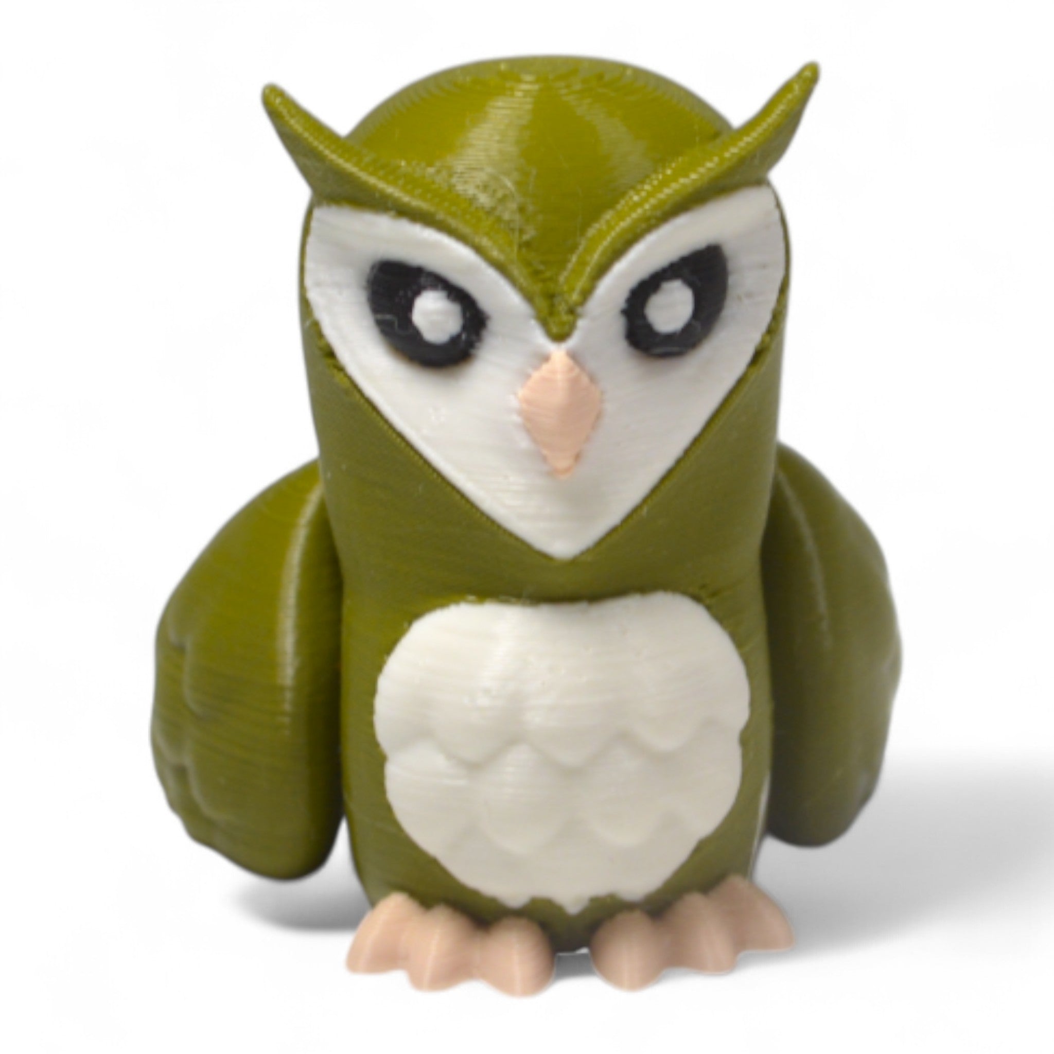 Yeşil Cribbliz baykuş figürü önden görünüm – sevimli gözleriyle çocuklar için hareketli oyuncak