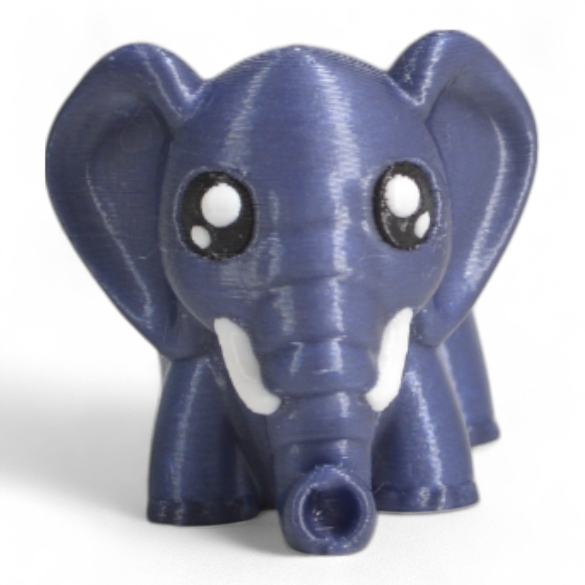 Gümüs mavi Cribbliz fil önden görünüm – çocuklar için eğlenceli oyuncak