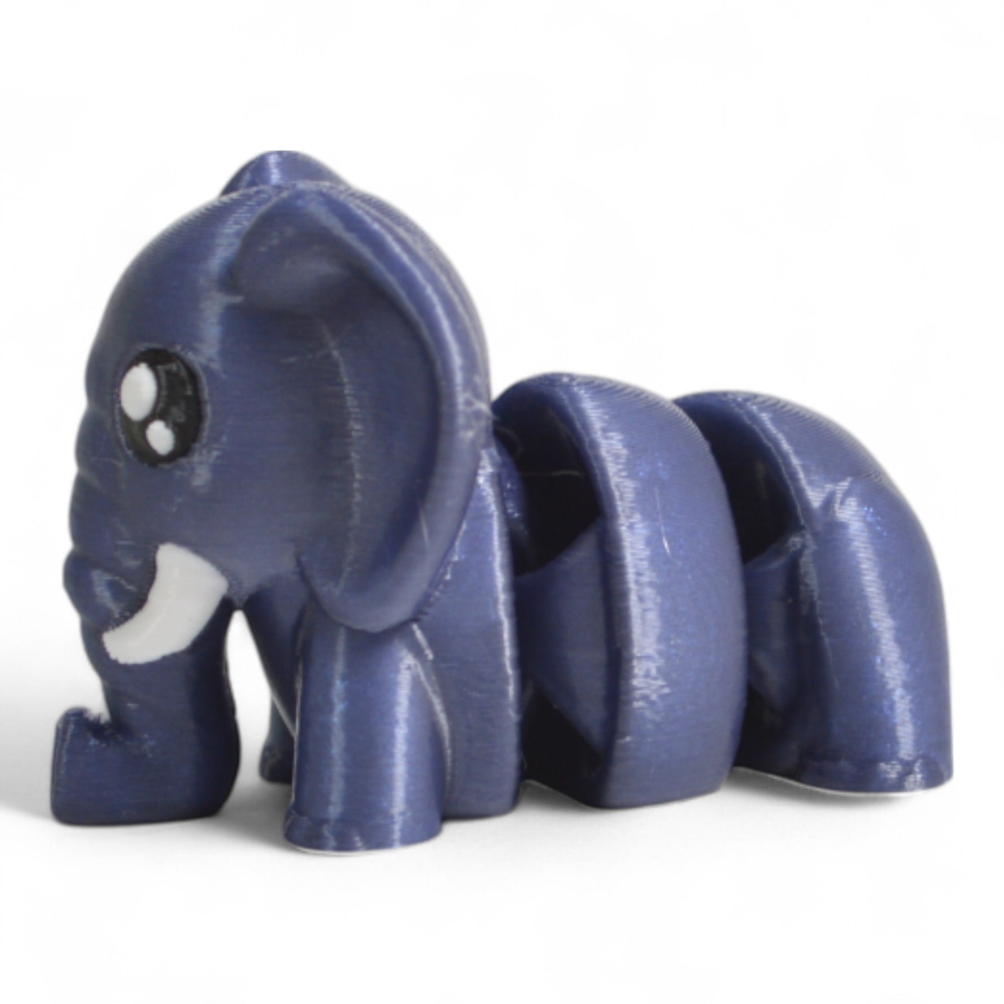 Soldan gümüş mavi Cribbliz fil figürü – hareketli oyuncak
