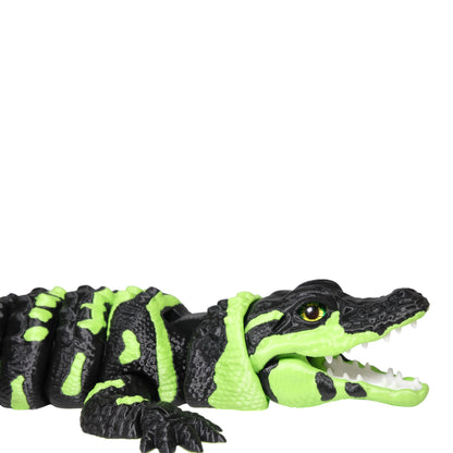 Detaylı deri dokusuna sahip Alligator timsah oyuncak, 3D tasarım figürü.