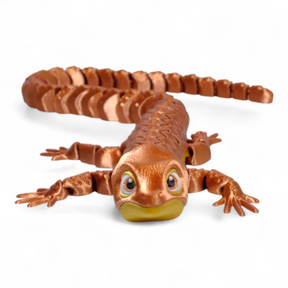 Abronia kertenkele figürü, çocuklar için hareketli ve gerçekçi 3D baskı oyuncak.
