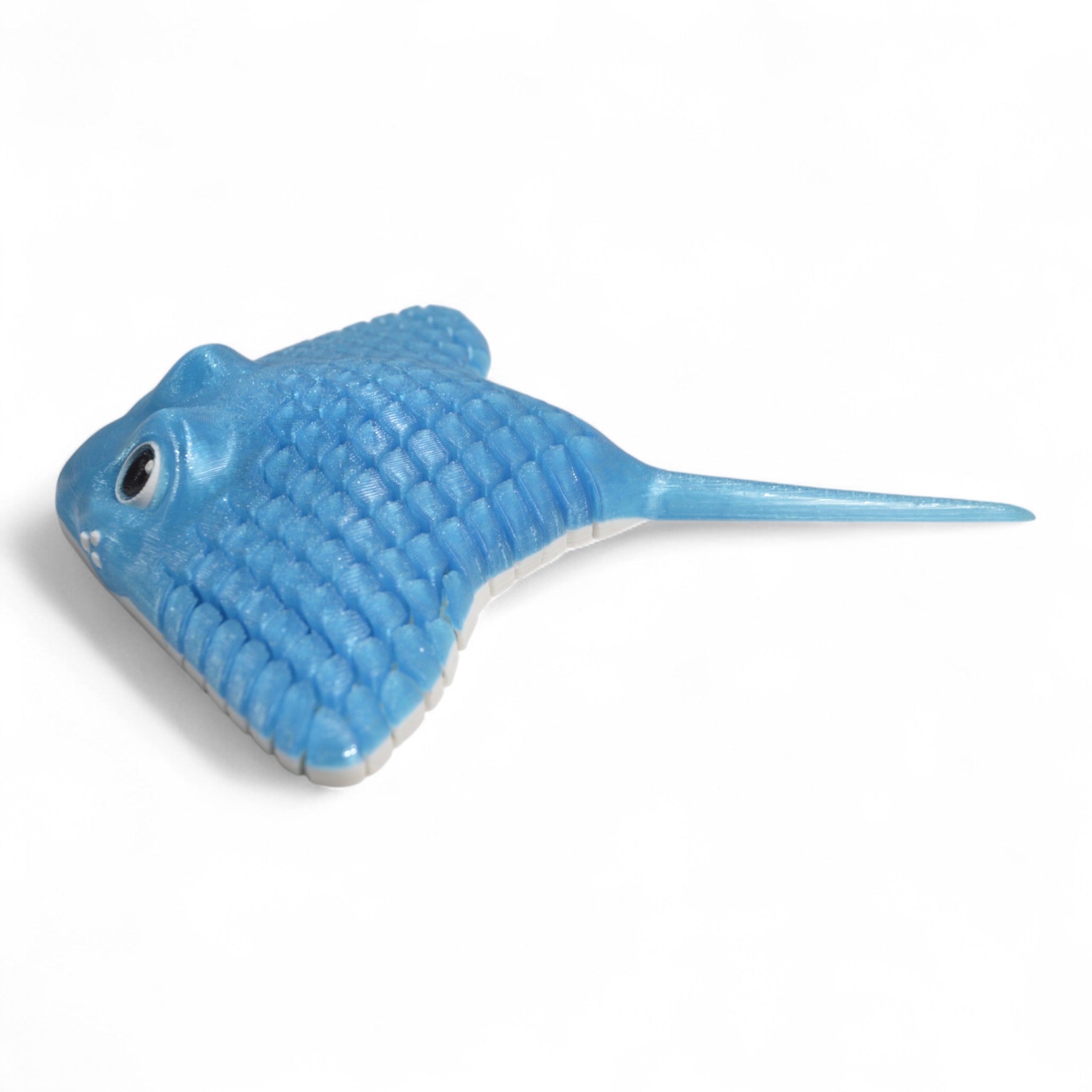 Buz mavi Manta Ray vatoz oyuncak çapraz görünüm – hareketli figür